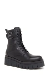 Nerogiardini Chain Leather Flatform Desert Boots In Black