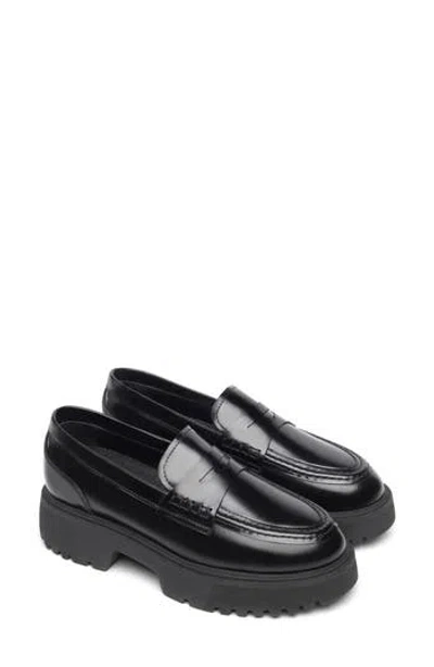 Nerogiardini Lug Sole Penny Loafer In Black