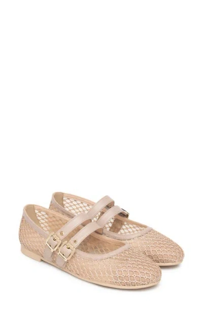 Nerogiardini Mesh Ballet Flat In Neutral
