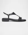 Nerogiardini Metal Ring Leather Sandals In Black