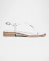 Nerogiardini Metal Ring Leather Sandals In White