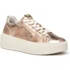 Nerogiardini Metallic Leather Wedge Sneakers In Gold