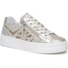 Nerogiardini Metallic Side Zip Platform Sneaker In Neutral