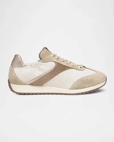 Nerogiardini Mixed Leather Low-top Sneakers In Brown