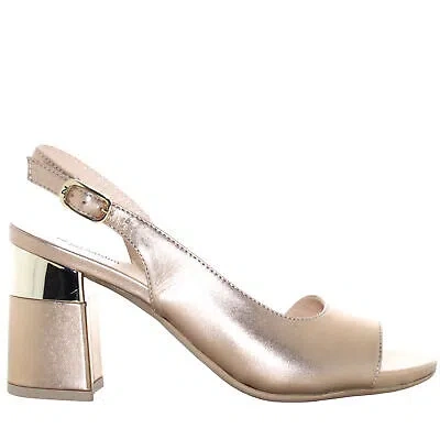 Pre-owned Nerogiardini Nero Giardini P24us Women's Heeled Sandals E410250d/434 In Beige