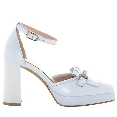 Pre-owned Nerogiardini Nero Giardini P24us Women's Sling Back E409460d/707 In White