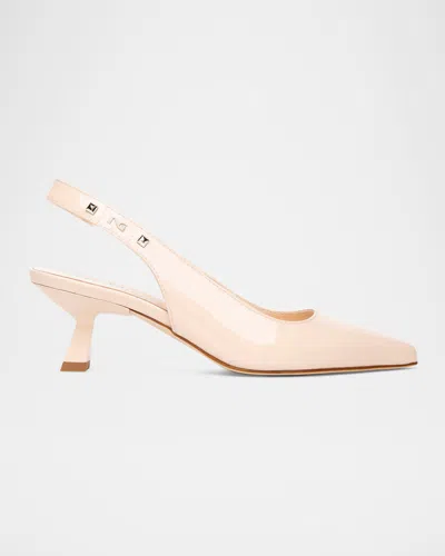 NEROGIARDINI PATENT LEATHER SLINGBACK PUMPS