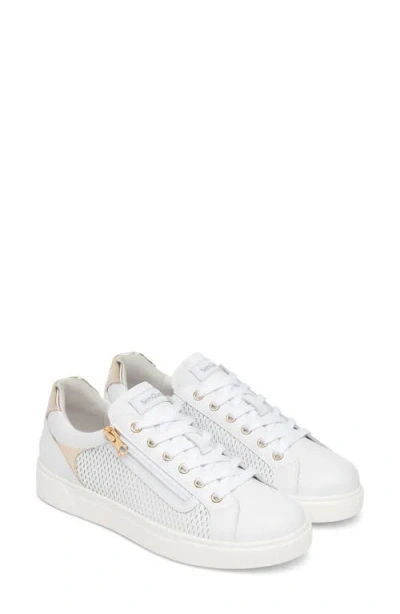 Nerogiardini Perforated Side Zip Sneaker In White
