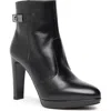 Nerogiardini Leather Platform Ankle Booties In Black