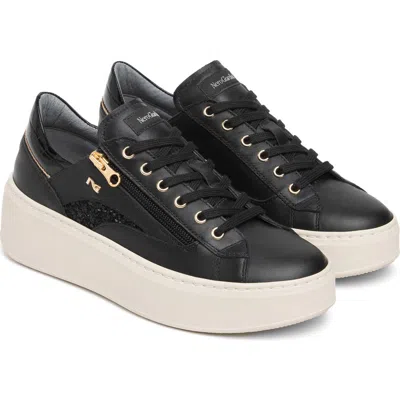 Nerogiardini Platform Side Zip Sneaker In Black