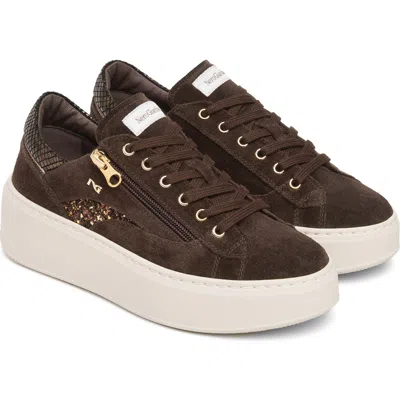 Nerogiardini Platform Side Zip Sneaker In Brown