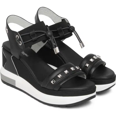 Nerogiardini Platform Wedge Sandal In Black