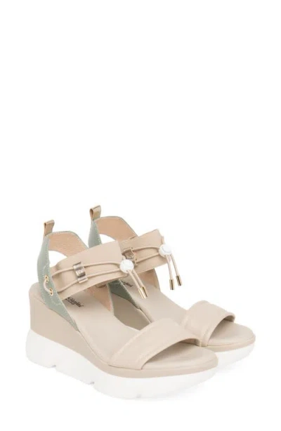 Nerogiardini Platform Wedge Sandal In Neutral