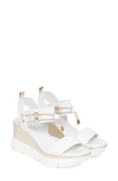 Nerogiardini Platform Wedge Sandal In White