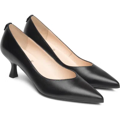 Nerogiardini Pointed Toe Kitten Heel Pump In Black