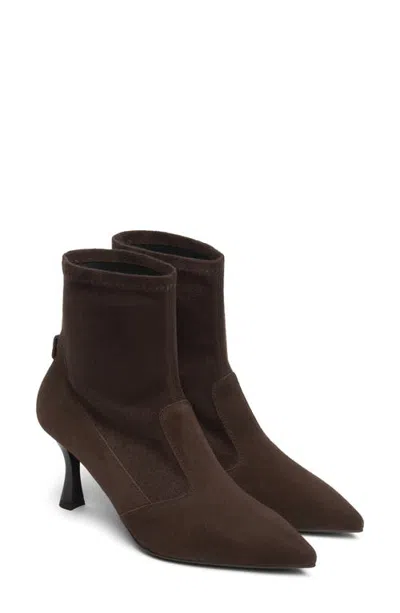 Nerogiardini Pointed Toe Stretch Bootie In Animal Print