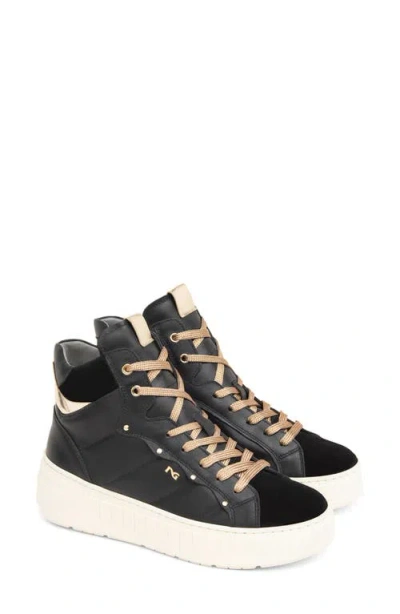 Nerogiardini Quilted High Top Sneaker In Black