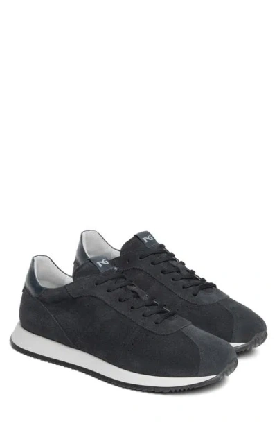 Nerogiardini Retro Leather Lace Up Sneaker In Blue
