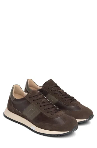 Nerogiardini Retro Leather Lace Up Sneaker In Chocolate