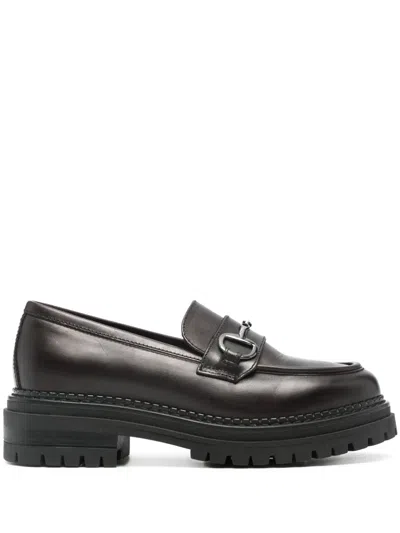 Nerogiardini Runner Leather Loafers In Red
