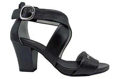 Pre-owned Nerogiardini Sandals From For Woman Nero Giardini E410380d Shoes Heel Medium Comfy Skin Black