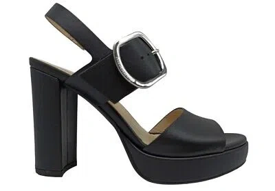 Pre-owned Nerogiardini Sandals Women's Nero Giardini E410360d Shoes Plateau High Heel Casual Black