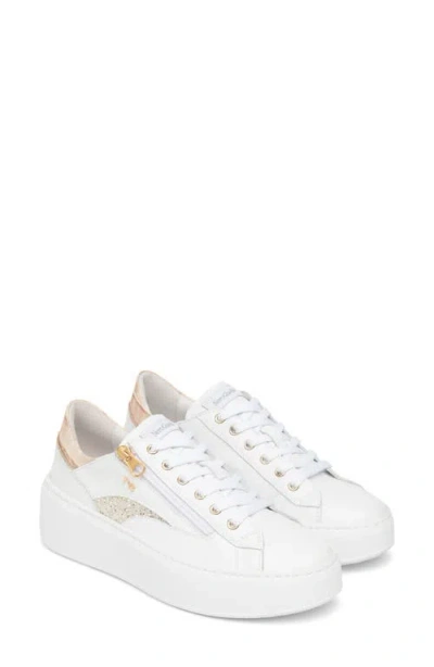 Nerogiardini Side Zip Platform Sneaker In White