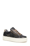 Nerogiardini Metallic Zip Cutout Glitter Sneakers In Black