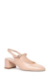 Nerogiardini Slingback Block Heel Pump In Natural