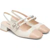 Nerogiardini Slingback Cap Toe Pump In Neutral