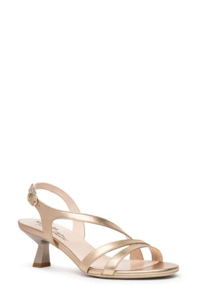 Nerogiardini Slingback Kitten Heel Sandal In Gold