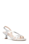 Nerogiardini Slingback Kitten Heel Sandal In Silver