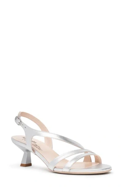 Nerogiardini Slingback Kitten Heel Sandal In Silver