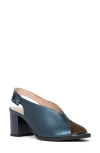 Nerogiardini Metallic Leather Slingback Sandals In Blue