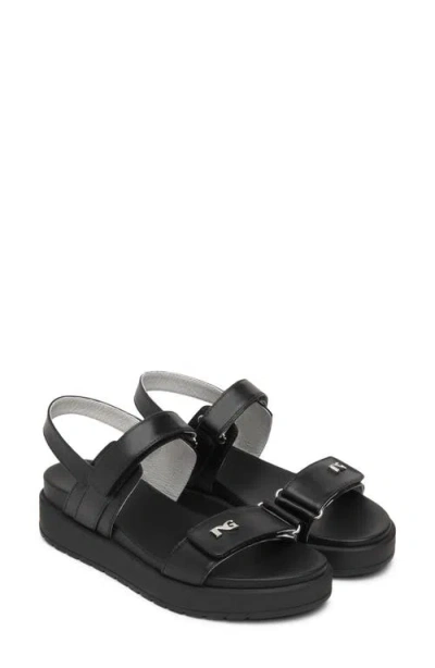 Nerogiardini Slingback Platform Wedge Sandal In Black