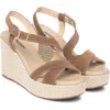 Nerogiardini Slingback Platform Wedge Sandal In Brown