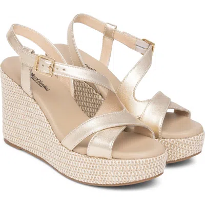 Nerogiardini Slingback Platform Wedge Sandal In Silver