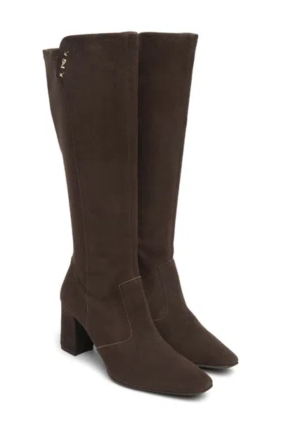 Nerogiardini Square Toe Stretch Knee High Boot In Brown
