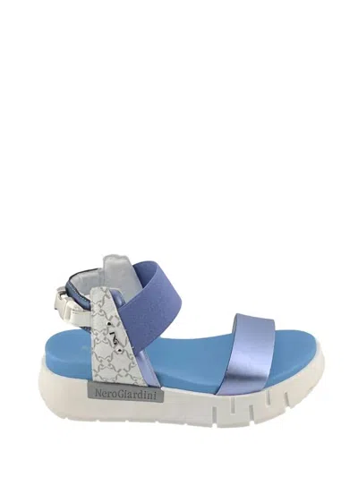 Nerogiardini Stella Sandals In Blue,white In Multi