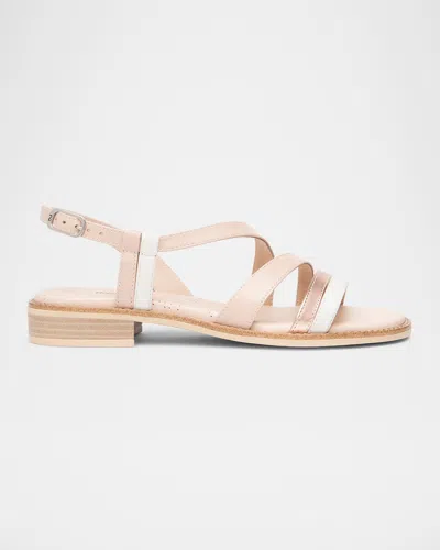 Nerogiardini Strappy Leather Sandals In Rose Multi