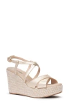 Nerogiardini Strappy Platform Wedge Sandal In Gold