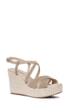 Nerogiardini Strappy Platform Wedge Sandal In Taupe