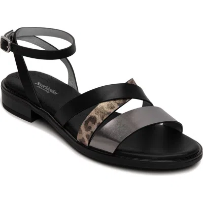 Nerogiardini Strappy Sandal In Black/pewter