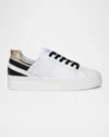 NEROGIARDINI STRIPE MIXED LEATHER SKATER SNEAKERS