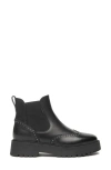Nerogiardini Brogue Leather Chelsea Ankle Booties In Black