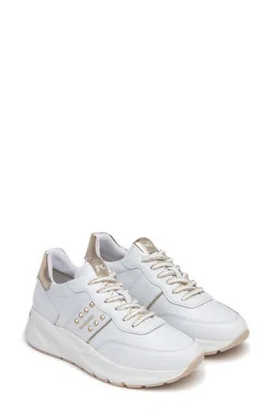 Nerogiardini Studded Retro Sneaker In White