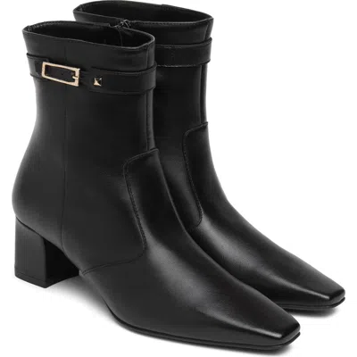 Nerogiardini Suede Block Heel Bootie In Black