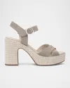 Nerogiardini Suede Criss-cross Strap Woven Platform Sandals In Taupe