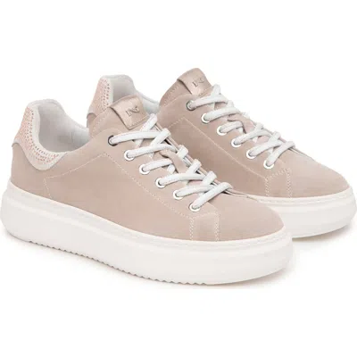 Nerogiardini Suede Retro Sneaker In Nude