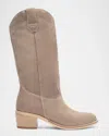 Nerogiardini Suede Western Boots In Taupe